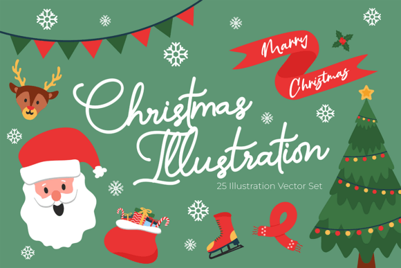 25 Christmas Illustration Set Review