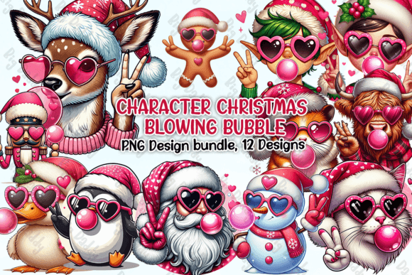 Character Christmas Blowing Bubble Illustrations Review