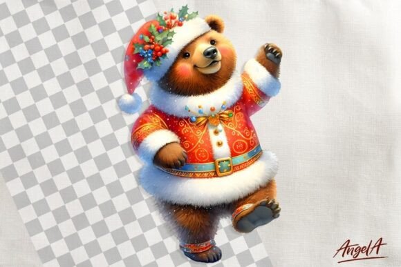 Christmas Bear Clipart: Festive Illustrations for Branding