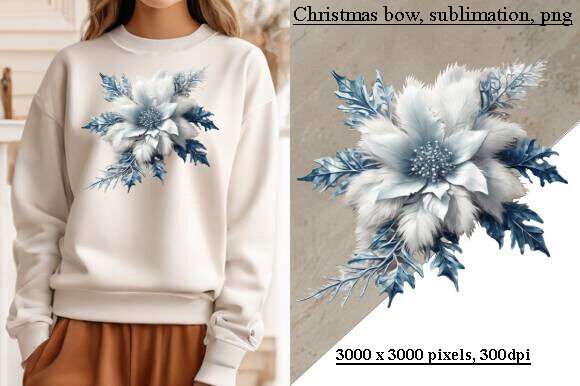 Christmas Bow, Decor, Decoration, Blue Illustrations
