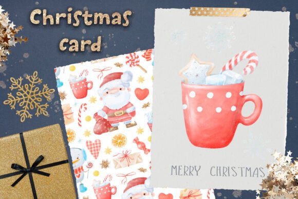 Christmas Cocoa Postcard Png: Festive Illustrations