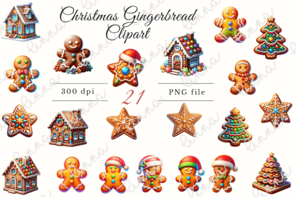 Christmas Gingerbread Clipart: Illustrations for Festive Web Design