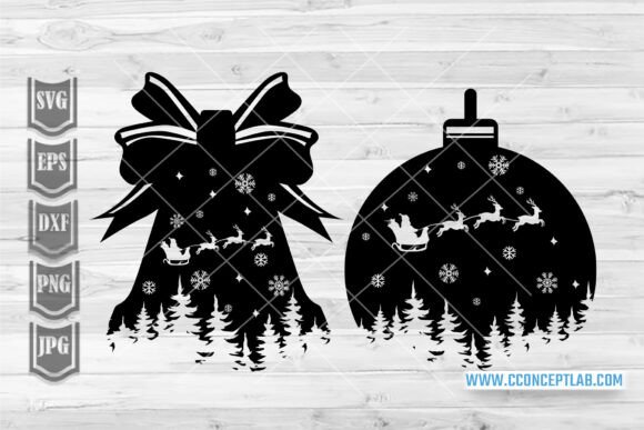 Christmas Scene Bell Ball Illustrations Review
