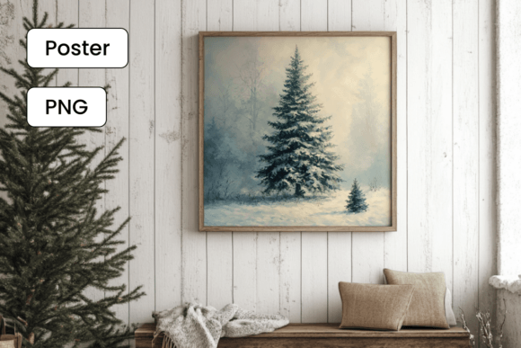 Christmas Tree Painting DIY Poster: Illustrations for Blogs