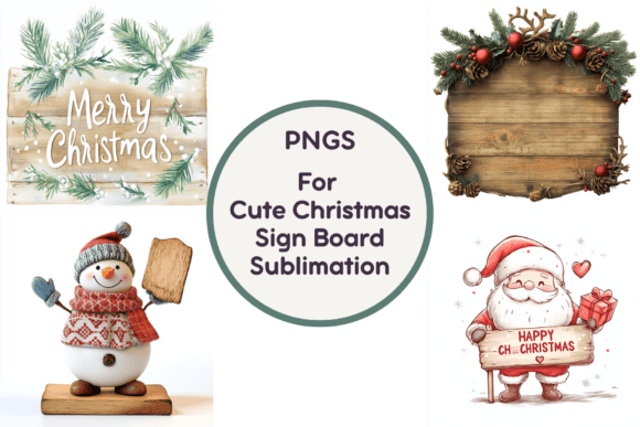 Cute Christmas Sign Board PNG Review
