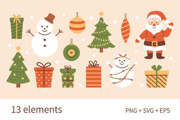 Cute Festive Christmas Clip Art Set: Illustrations Review
