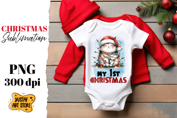 First Christmas Sublimation: Cute Cat Illustrations