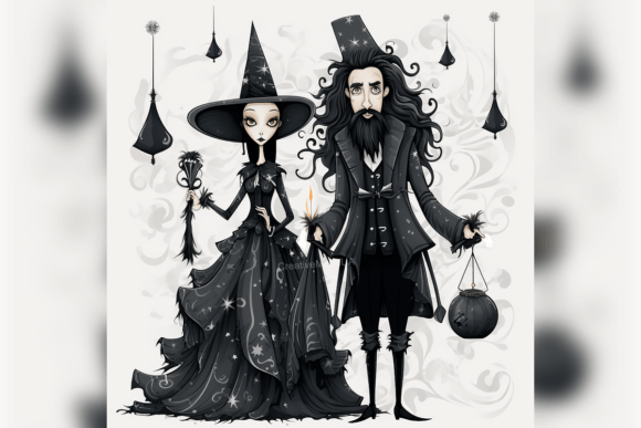 Gothic Christmas Victorian Style PNG for Illustrations