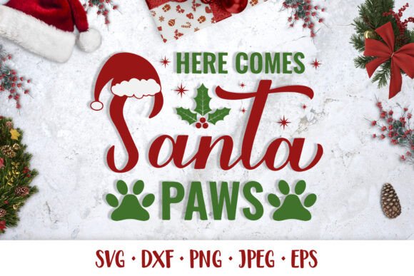 Here Comes Santa Paws: Dog Christmas SVG Illustrations
