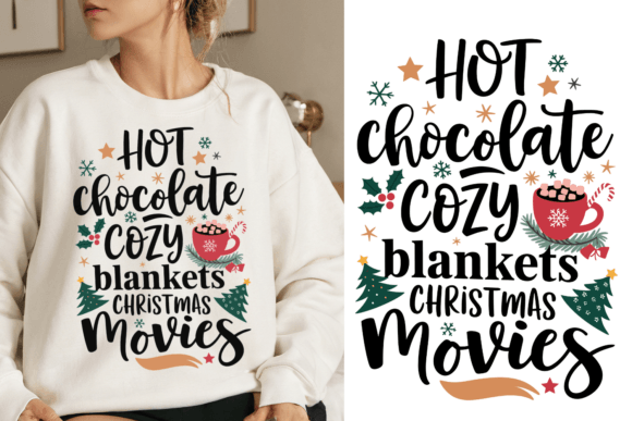 Hot Chocolate Cozy Blankets Christmas Illustrations
