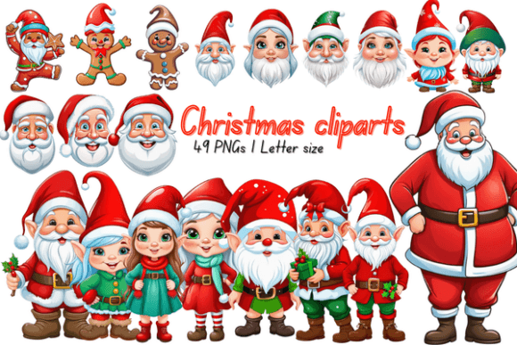 Review: Christmas Characters Cliparts PNG Bundle Illustrations