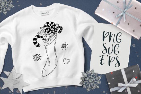 Reviewing Christmas Stocking SVG, EPS Png Illustrations