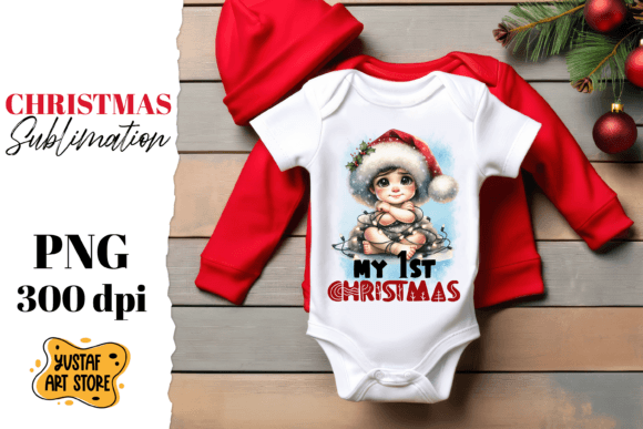 Reviewing First Christmas Sublimation. Cute Baby for Embroidery