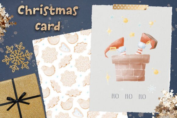 Santa in Chimney Postcard Illustrations Review