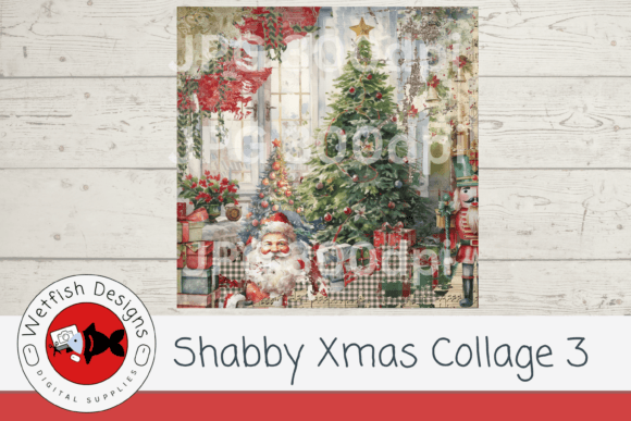 Shabby Christmas Collage 3: Festive Illustrations