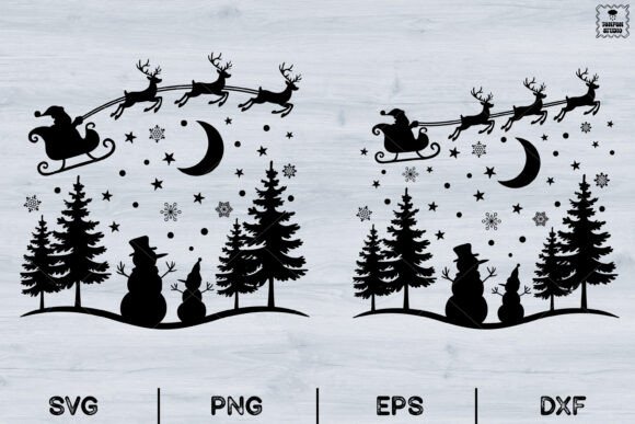 Winter Scene Svg, Christmas Village Illustrations